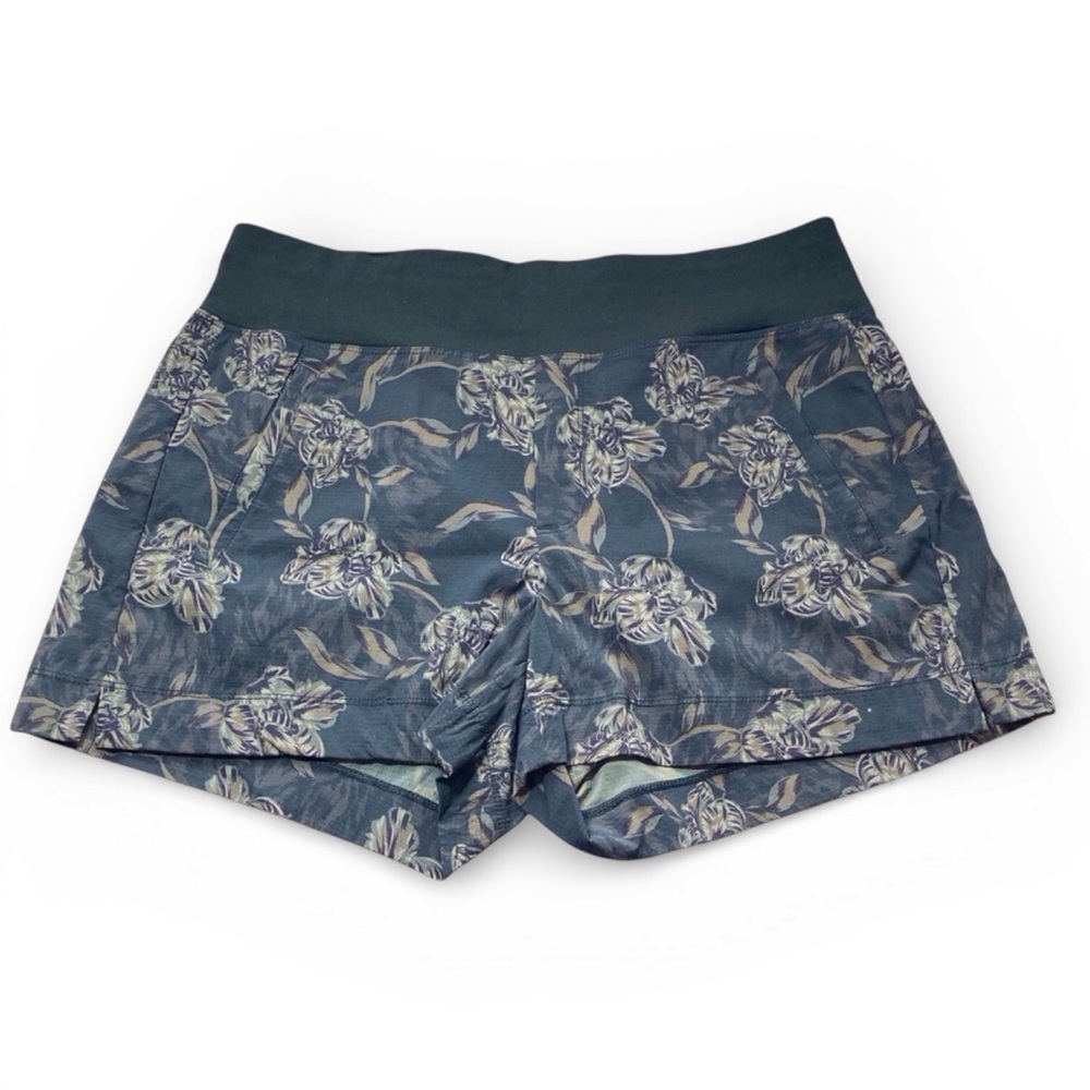 Athleta Trekkie North Printed Shorts Green Floral Size 12 like new